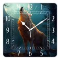thumbnail image 1 of 16 Inch Wall Clock Battery Operated Square Clock Decorative for Office, Kitchen, Outdoor, Living Room，Werewolf Art, 1 of 4