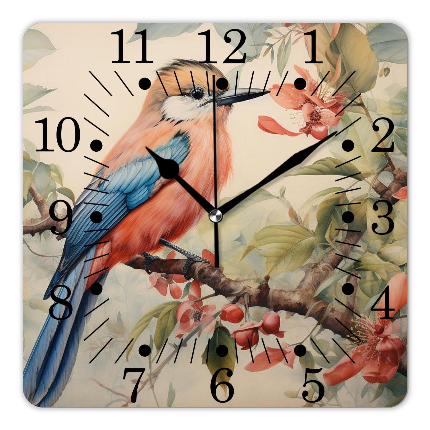 16 Inch Wall Clock Battery Operated Square Clock for Office, Kitchen ...