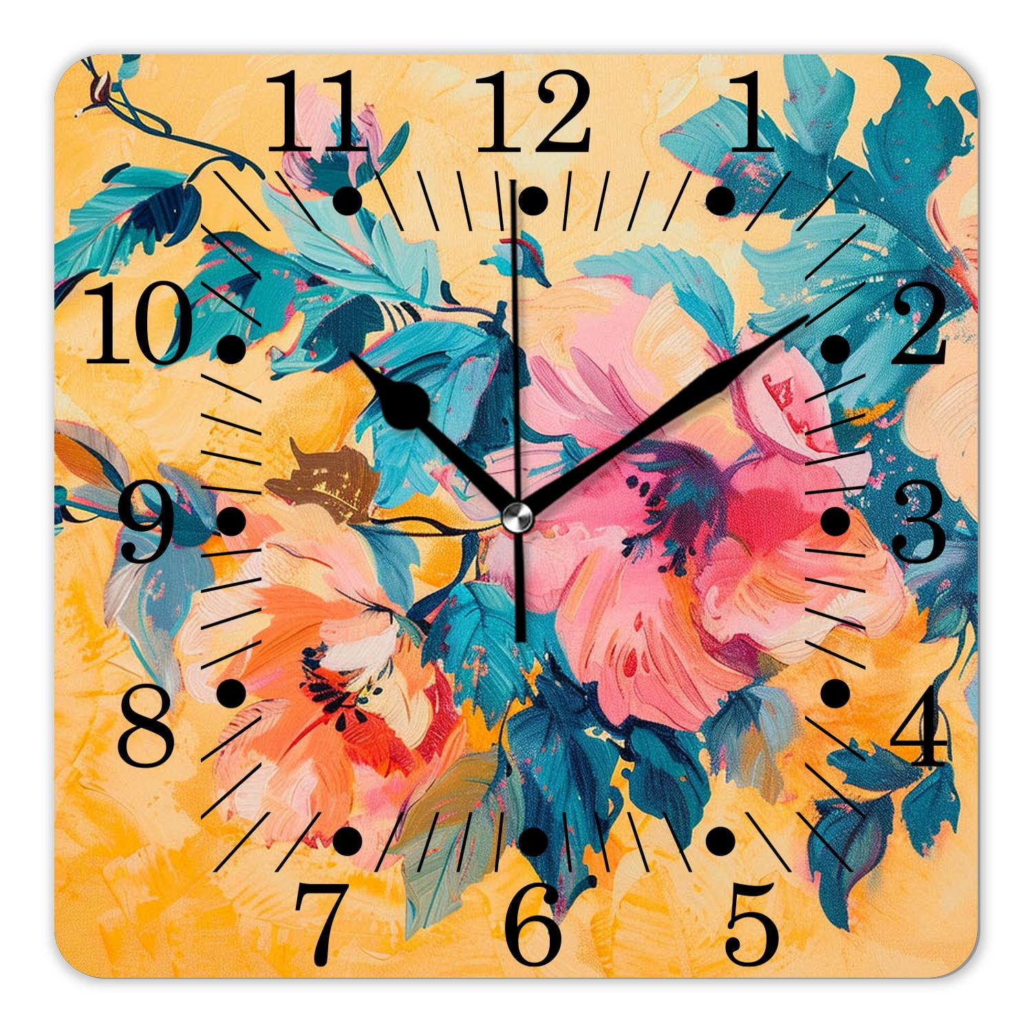 16 Inch Wall Clock Battery Operated Square Clock for Office, Kitchen