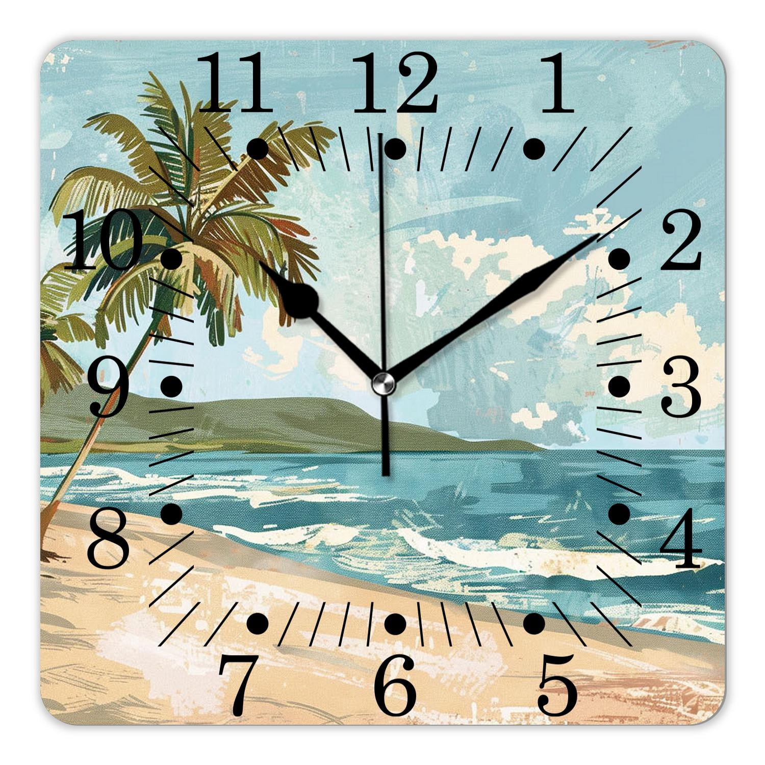 16 Inch Wall Clock Battery Operated Square Clock for Office, Kitchen ...