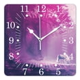 thumbnail image 1 of 16 Inch Wall Clock Battery Operated Square Clock for Office, Kitchen, Outdoor, Living Room,Fantastic White Unicorn on Watercolor Galaxy Nebula Beautiful, 1 of 4