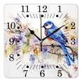 thumbnail image 1 of 16 Inch Wall Clock Battery Operated Square Clock for Office, Kitchen, Outdoor, Living Room,Watercolor Bird Cornflower Flower Nature Floral Pattern Exquisite, 1 of 4