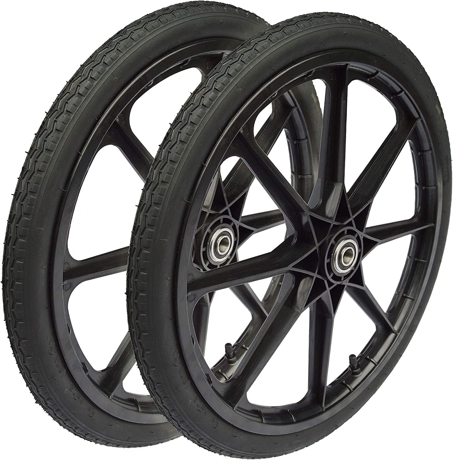 BlackbirdCarts 16 Inch Wheels, ABS Hub, Pneumatic Tires, 1/2 Inch Axle ...