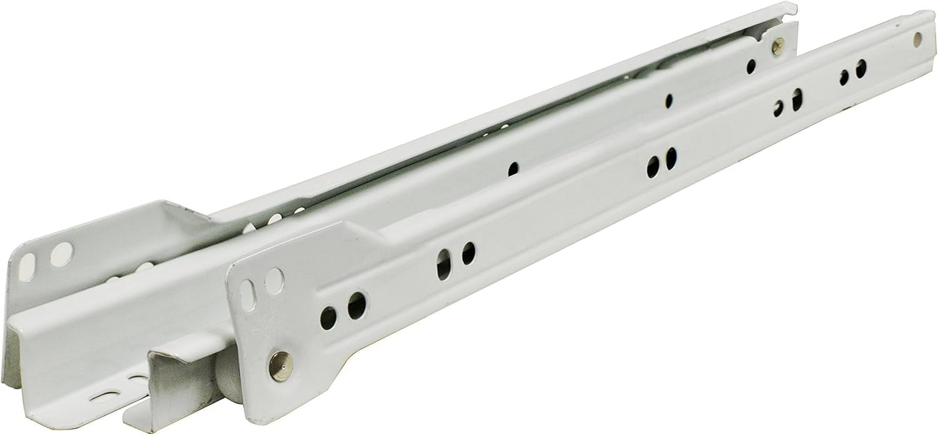 16 Inch White Euro Slides, Pack Of 4, Double Stopper Functional Cabinet Hardware. 75 Lbs Capacity Cold Rolled Steel%2c Powder Coat 16 Inch White Euro Slides, Pack Of 4, Double Stopper Functional Cabinet Hardware. 75 Lbs Capacity Cold Rolled Steel%2c Powder Coat