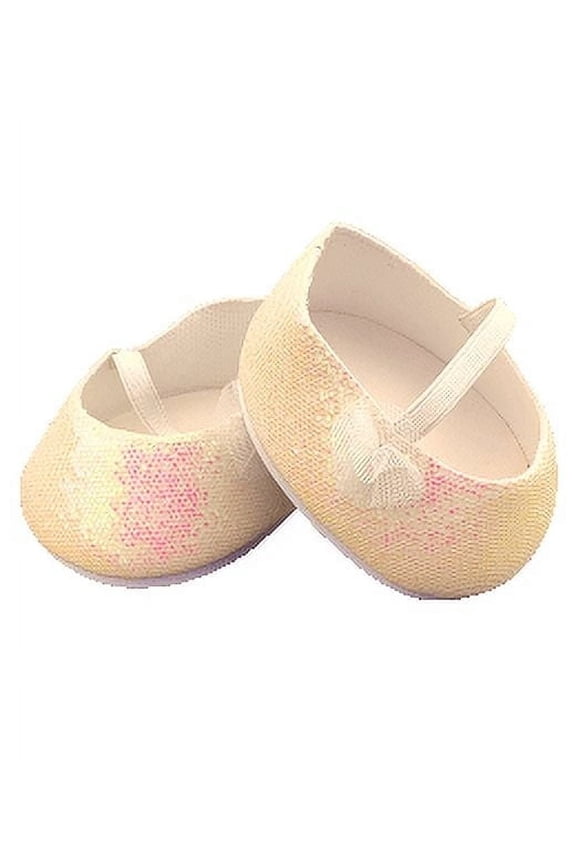 White Sparkle Dress Shoes for 14-18 Inch Build Bear, Stuffed Animals Accessories