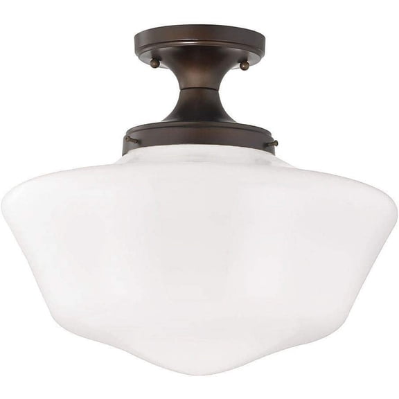 16-Inch Wide Schoolhouse Ceiling Light in Bronze Finish