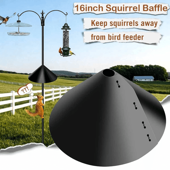16-Inch Wrap-Around Squirrel Baffle for Bird Feeder Poles