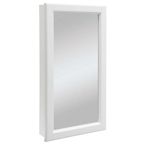 Design House 16" x 4.75" x 30" Wall Mounted 1-Door Mirrored Bathroom Medicine Cabinet, White
