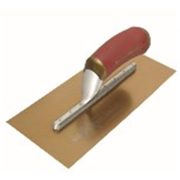 MARSHALLTOWN 165GSFPD 16 x 5 inch Golden Stainless Steel PermaShape Finishing Trowel, Flat Style, DuraSoft Handle, for Masonry, Concrete, Brick Laying