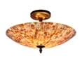 thumbnail image 1 of 16 Inches 2 Light Mosaic Design Semi Flush Ceiling Fixture, Bronze, 1 of 2