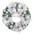 thumbnail image 1 of 16 Inches Christmas Wreath Merry Christmas Front Door Ornament Wall Artificial Pine Garland for Xmas Party Decoration, 1 of 8