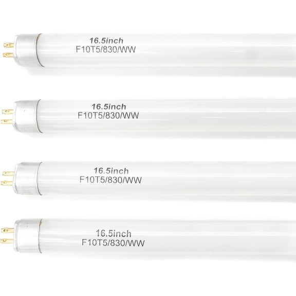 16 Inches F10T5 Replacement Bulb Compatible Jasco T5 10 Watt Warm White 3000K F10T5/830 Fluorescent Tube for Counter and Cabinet Fixture 4 Count