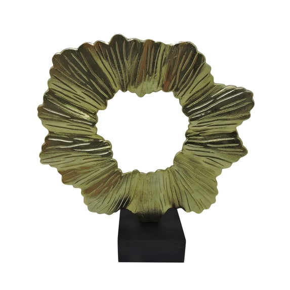 16 Inches Metal Frame Decorative Ring Accent Decor, Gold- Saltoro Sherpi