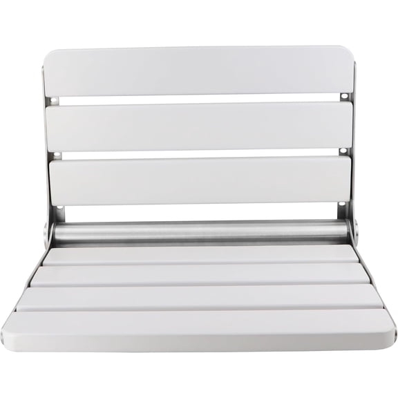 16 Inchs Foldable Shower Seat Wall Mounted, Folding Shower Seat for Adults, 400lbs Max Load for Inside Shower, Small Shower Spaces (White)