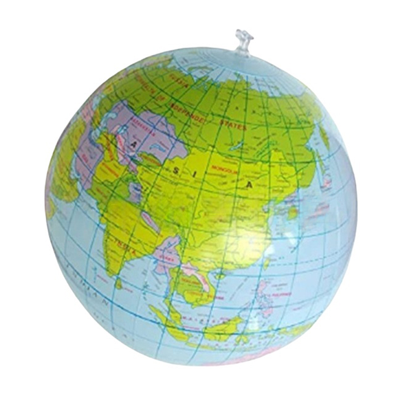 16" Inflatable World Globe, PVC Educational Geography Toy, Inflatable Earth BallforBeach Play