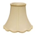 thumbnail image 1 of 16" Ivory Slanted Scallop Bell Monay Shantung Lampshade, 1 of 6