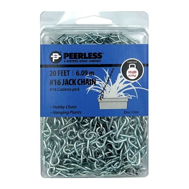 #16 Jack Chain, 20 feet, Zinc-Plated, Peerless Chain Company, #4840120,