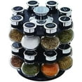 thumbnail image 1 of 16 Jar  Revolving Countertop Spice Rack with Lift & Pour Caps and Spices Included, FREE Spice Refills for 5 Years: Black and Chrome, 1 of 7