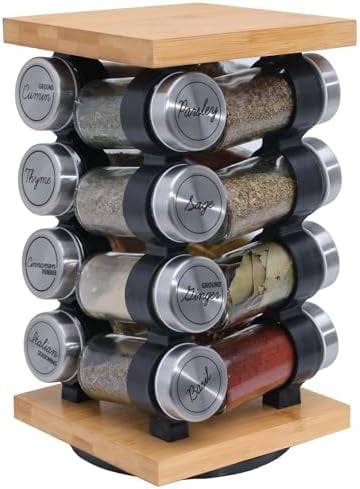 16-Jar Rotating Spice Rack with Spices Included – Pre-Filled Spice Racks with 5-Year Refill Program - Flavorful Spices$$Home Decor, Kitchen, & Other - Walmart.com