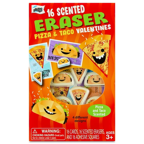 Pizza Taco Scented Eraser Set with 16 Classroom Exchange Cards