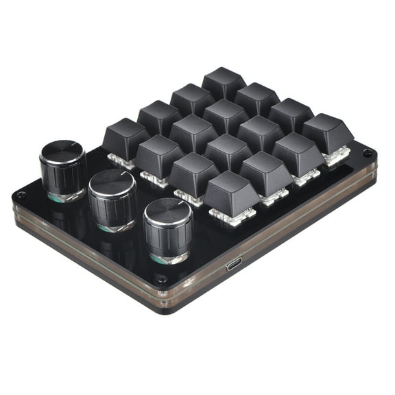 16 Key Macro Programmable Keyboard Mini Mechanical Gaming Macro Keyboard 3 Knob KeyPad Hot Swap Gaming Keyboard
