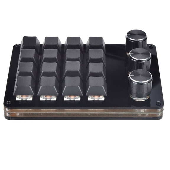 16 Keys Programmable Keyboard Multifunctional USB Mechanical Keyboard One Hand Macro Mechanical Keyboard with Knob