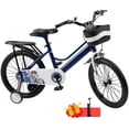 thumbnail image 1 of Kids Bike for Boys and Girls 16 18 inch Bicycle with Basket, Training Wheels, Ajustable Handlebars and Seat, Blue, 1 of 11