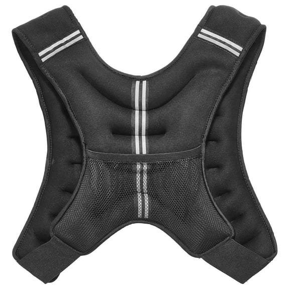 16 LBS Weighted Vest with Reflective Stripe & Dual Storage Pockets, Adjustable Buckle Neoprene Weight Vest for Men Women Fitness Workout Equipment for Strength Training Running Jogging & Weight Lo