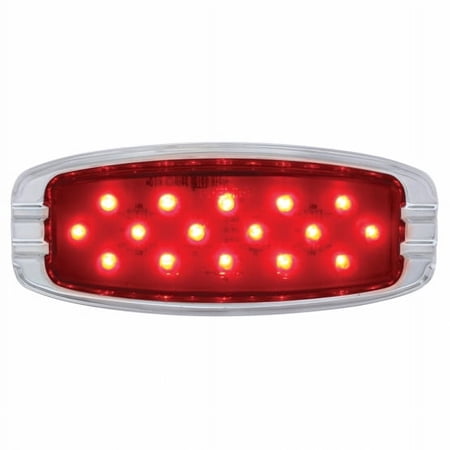 16 LED Retro Clearance/Marker Light - Flush Mount - Red LED/Red Lens