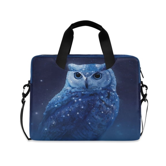 16" Laptop Briefcase, Detachable Anti-Slip Shoulder Strap, Multi-Compartment Work Travel Bag Blue Owl