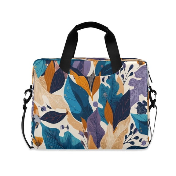 16" Laptop Briefcase, Detachable Anti-Slip Shoulder Strap, Multi-Compartment Work Travel Bag Boho-inspired Elements
