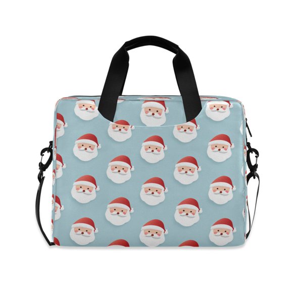 16" Laptop Briefcase, Detachable Anti-Slip Shoulder Strap, Multi-Compartment Work Travel Bag Cartoon-style Santa Claus Faces