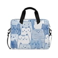 thumbnail image 1 of 16" Laptop Briefcase, Detachable Anti-Slip Shoulder Strap, Multi-Compartment Work Travel Bag Cute Cat in Blue, 1 of 8
