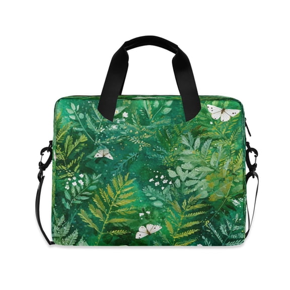 16" Laptop Briefcase, Detachable Anti-Slip Shoulder Strap, Multi-Compartment Work Travel Bag Ferns and Moths