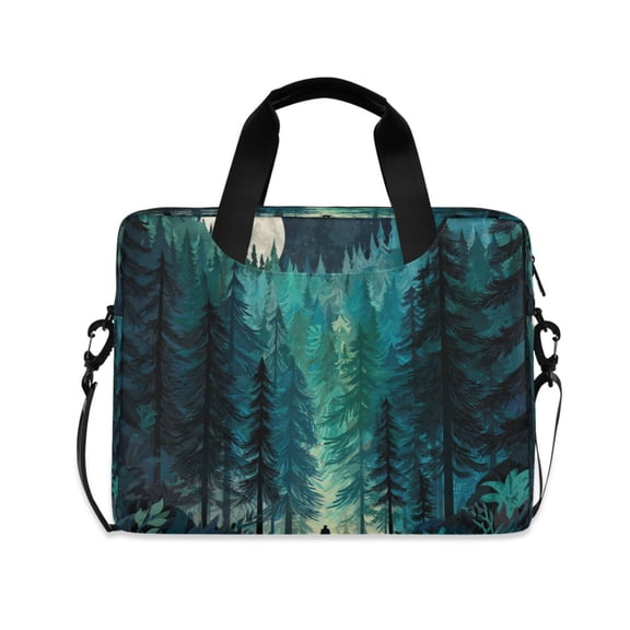 16" Laptop Briefcase, Detachable Anti-Slip Shoulder Strap, Multi-Compartment Work Travel Bag Forest Explorer