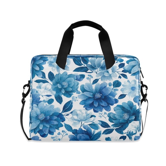 16" Laptop Briefcase, Detachable Anti-Slip Shoulder Strap, Multi-Compartment Work Travel Bag Large Blooms
