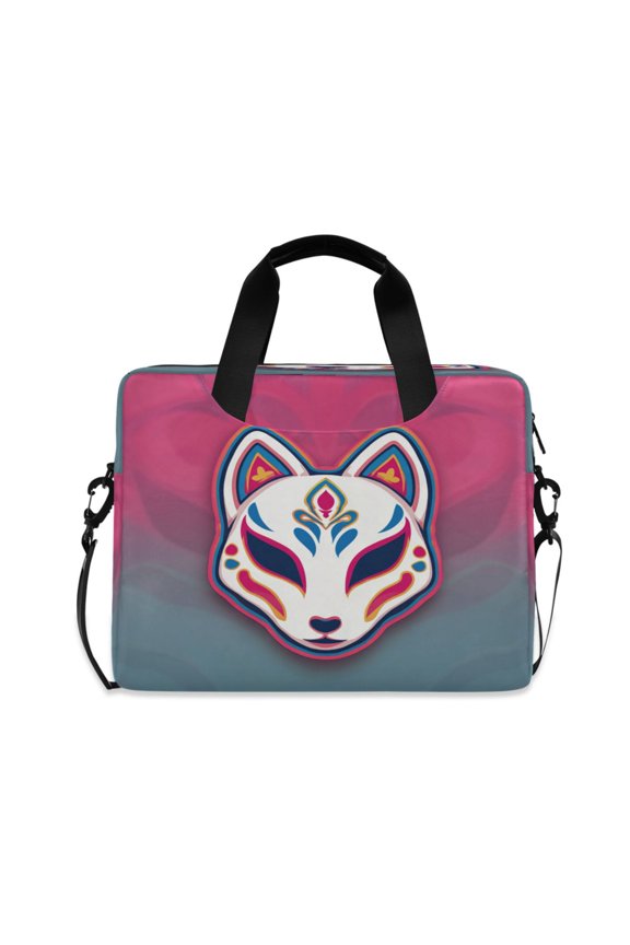 16" Laptop Briefcase, Detachable Anti-Slip Shoulder Strap, Multi-Compartment Work Travel Bag Mask Logo Design