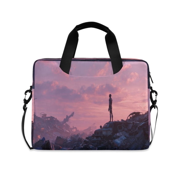 16" Laptop Briefcase, Detachable Anti-Slip Shoulder Strap, Multi-Compartment Work Travel Bag Mecha