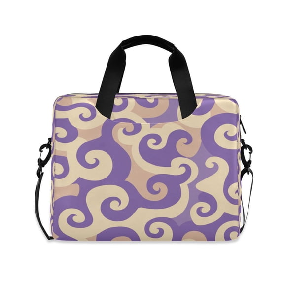 16" Laptop Briefcase, Detachable Anti-Slip Shoulder Strap, Multi-Compartment Work Travel Bag Purple Whirlwind
