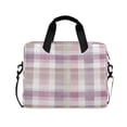 thumbnail image 1 of 16" Laptop Briefcase, Detachable Anti-Slip Shoulder Strap, Multi-Compartment Work Travel Bag Purple-pink Checkered Pattern, 1 of 8