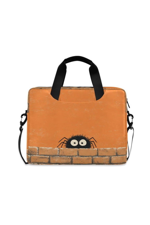 16" Laptop Briefcase, Detachable Anti-Slip Shoulder Strap, Multi-Compartment Work Travel Bag Spider Doll Pattern