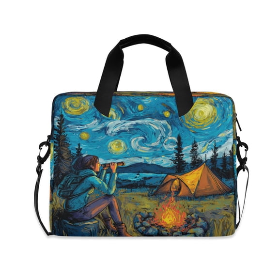 16" Laptop Briefcase, Detachable Anti-Slip Shoulder Strap, Multi-Compartment Work Travel Bag Wild Camping