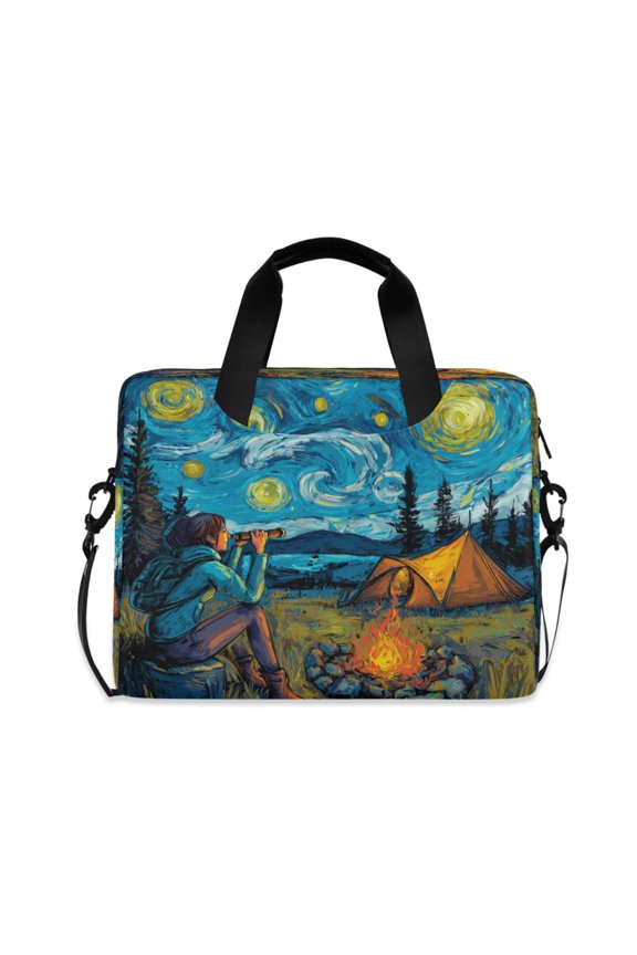 16" Laptop Briefcase, Detachable Anti-Slip Shoulder Strap, Multi-Compartment Work Travel Bag Wild Camping