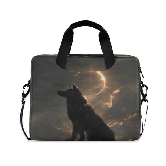 16" Laptop Briefcase, Detachable Anti-Slip Shoulder Strap, Multi-Compartment Work Travel Bag Wolf King