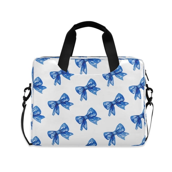 16" Laptop Briefcase for Work Travel Laptop Shoulder Bag Carrying Handbag Laptop Case Blue Bows Pattern