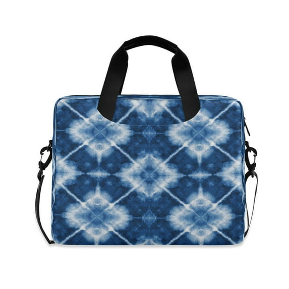16" Laptop Briefcase for Work Travel Laptop Shoulder Bag Carrying Handbag Laptop Case Blue and White Tie-dye
