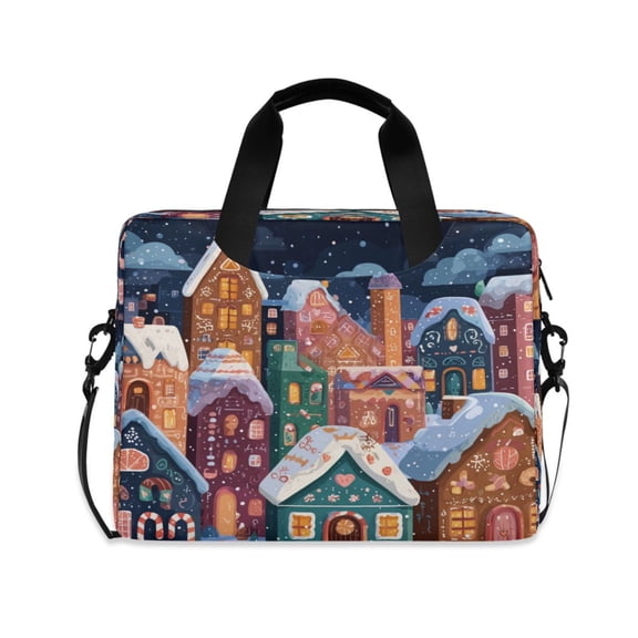 16" Laptop Briefcase for Work Travel Laptop Shoulder Bag Carrying Handbag Laptop Case Cartoon Colorful House