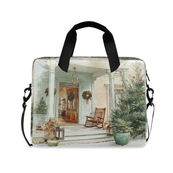 16" Laptop Briefcase for Work Travel Laptop Shoulder Bag Carrying Handbag Laptop Case Charming Christmas Doorway