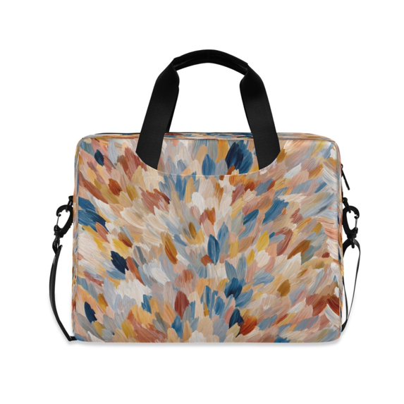 16" Laptop Briefcase for Work Travel Laptop Shoulder Bag Carrying Handbag Laptop Case Earthy Colors Watercolor-textured
