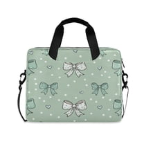 16" Laptop Briefcase for Work Travel Laptop Shoulder Bag Carrying Handbag Laptop Case Green and Mint Bows